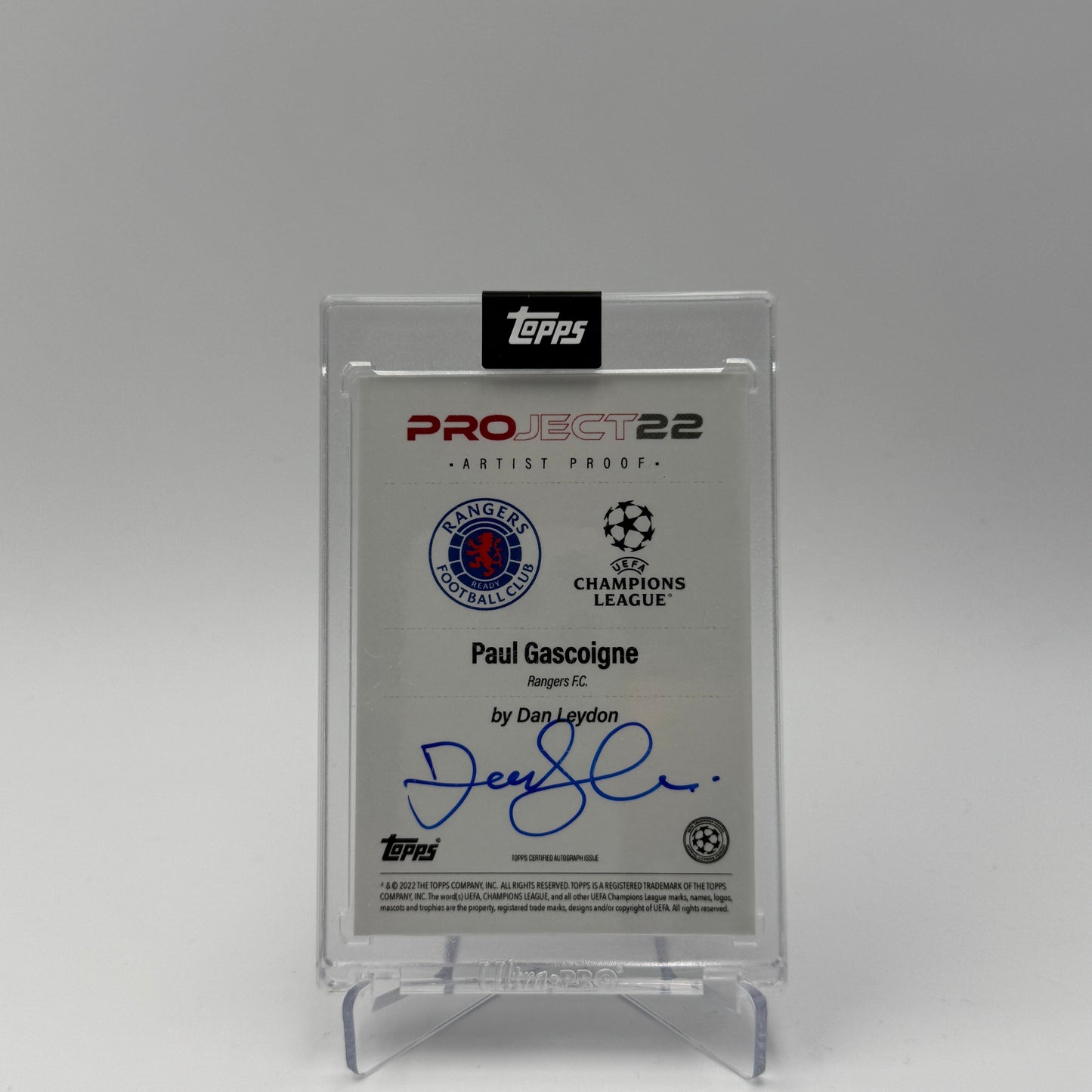 Paul Gascoigne - Rangers FC - Topps Project 22 - 01/10 - Autograph by Dan Leydon