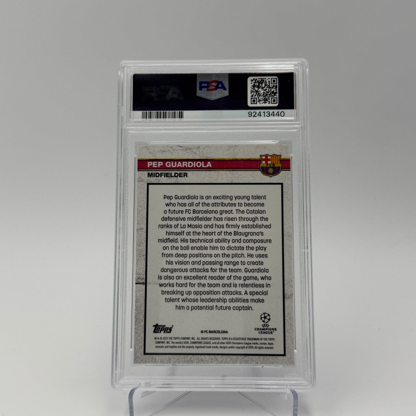 Pep Guardiola RC - FC Barcelona - Topps Lost Rookie - 08/49 - PSA 9