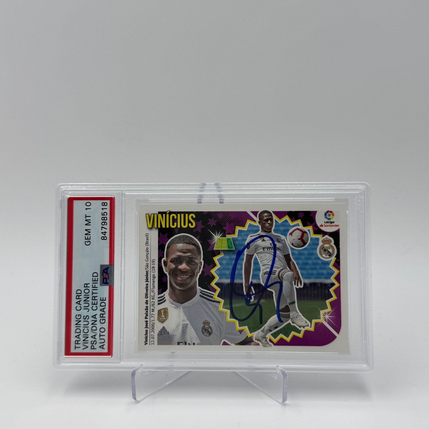 Vini Jr RC - Real Madrid - Trading Card - Autograph On Card - PSA 10