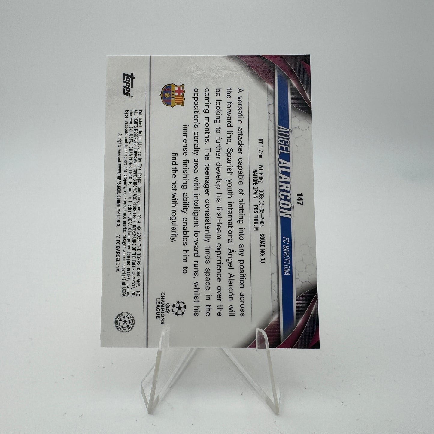 Angel Alarcon RC - FC Barcelona - Topps Chrome Sapphire UCC 23/24 - 07/25