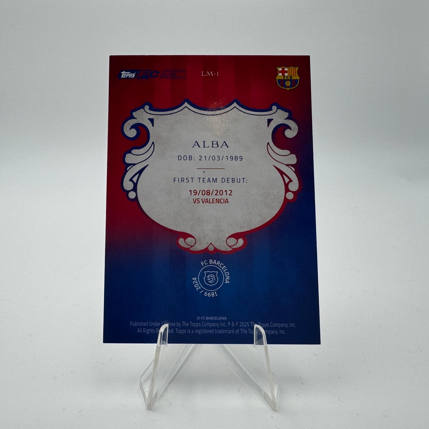 Jordi Alba - FC Barcelona - Topps Barcelona 125 - La Masia 96/99