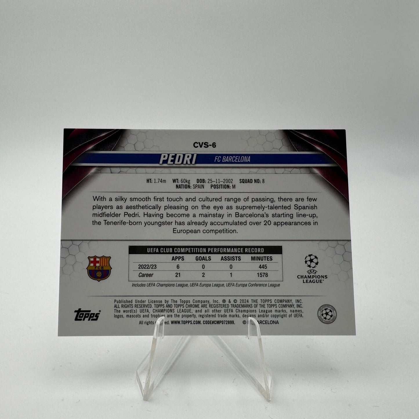 Pedri - FC Barcelona - Topps Chrome Sapphire UCC 23/24 -SSP 36/50