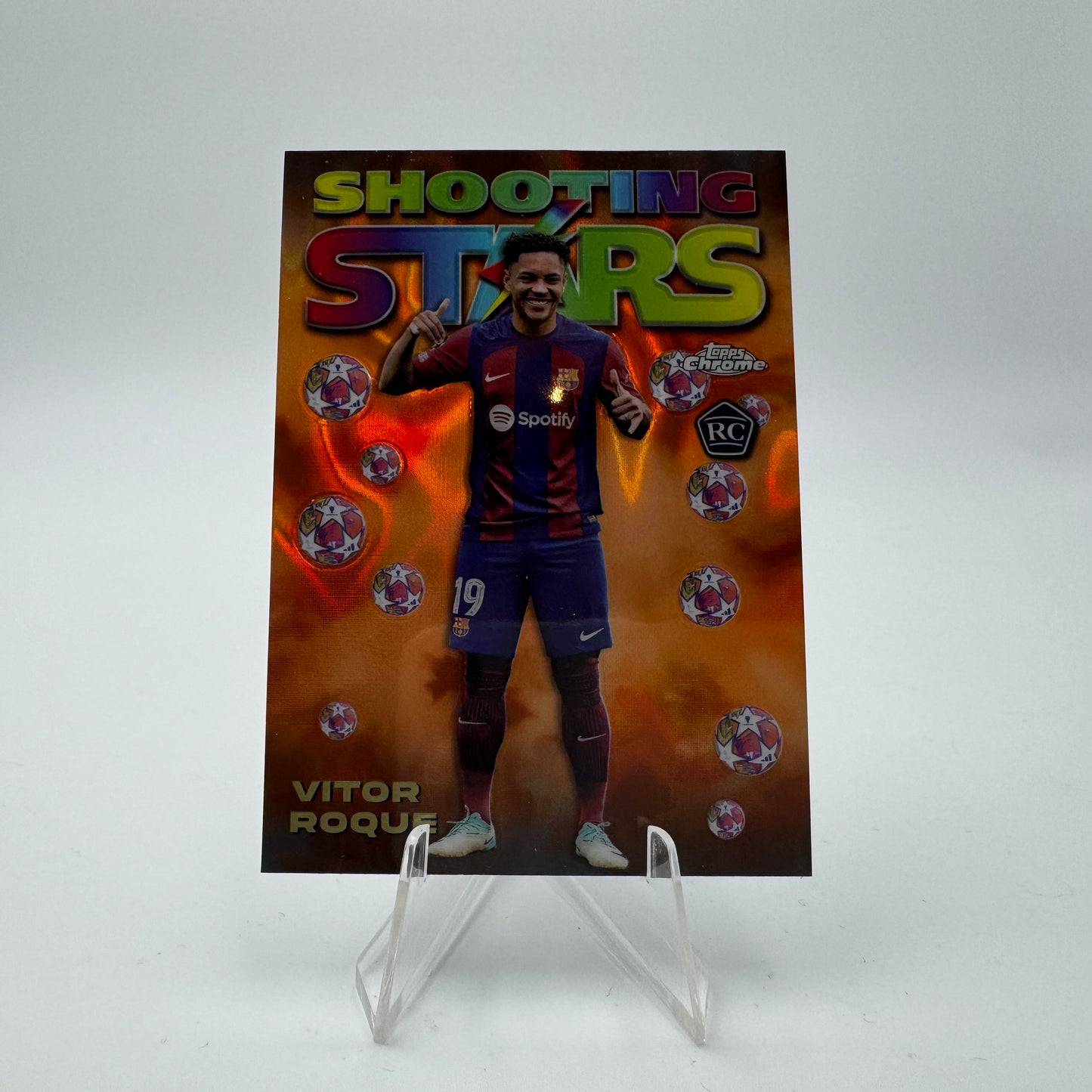 Vitor Roque RC - FC Barcelona - Topps Chrome UCC 23/24 - Shooting Stars Orange Lava