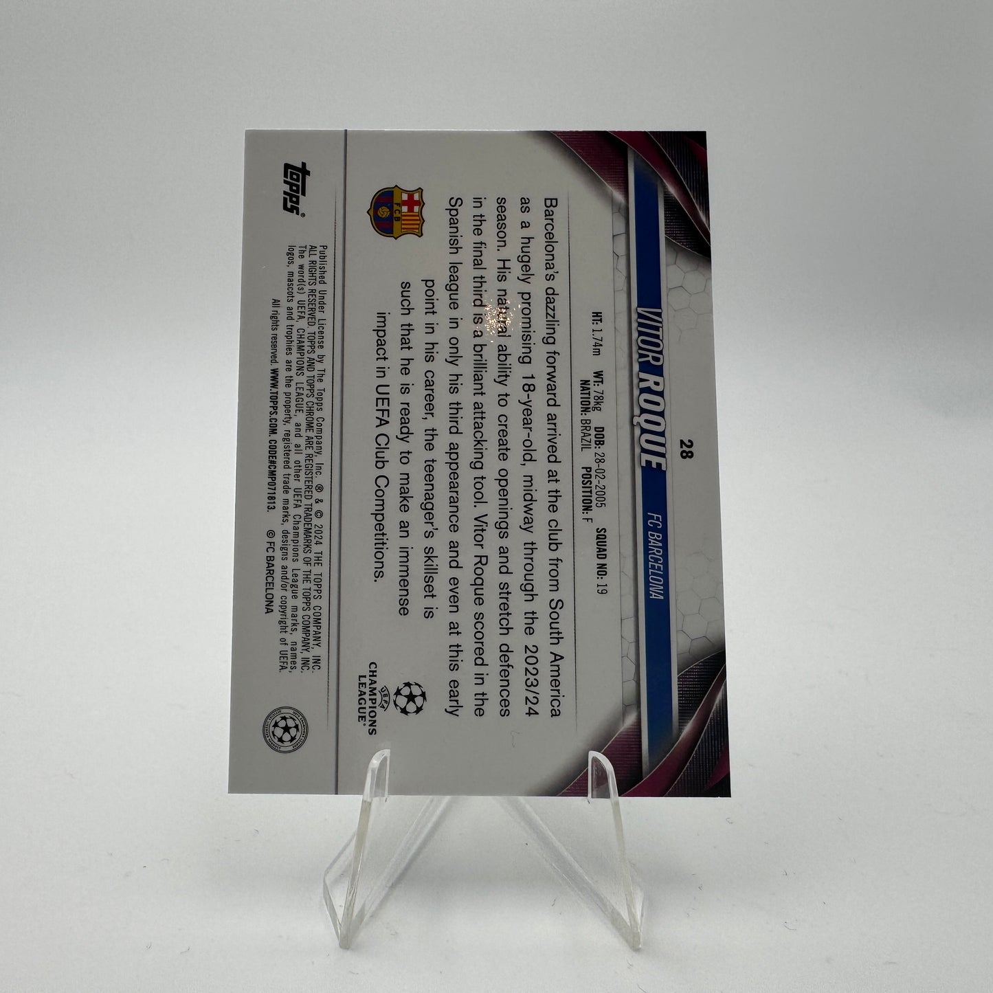 Vitor Roque RC - FC Barcelona - Topps Chrome UCC 23/24 - 272/399