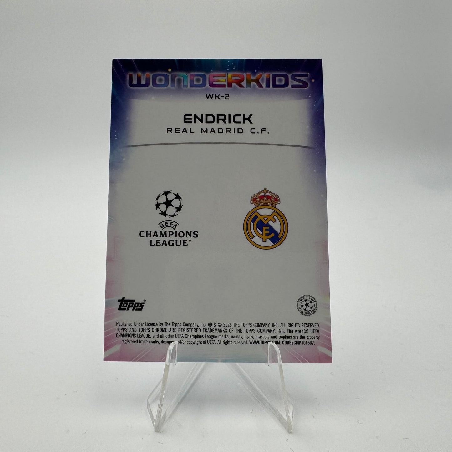 Endrick RC - Real Madrid - Topps UCC Chrome Sapphire 24/25 - Insert Wonderkids