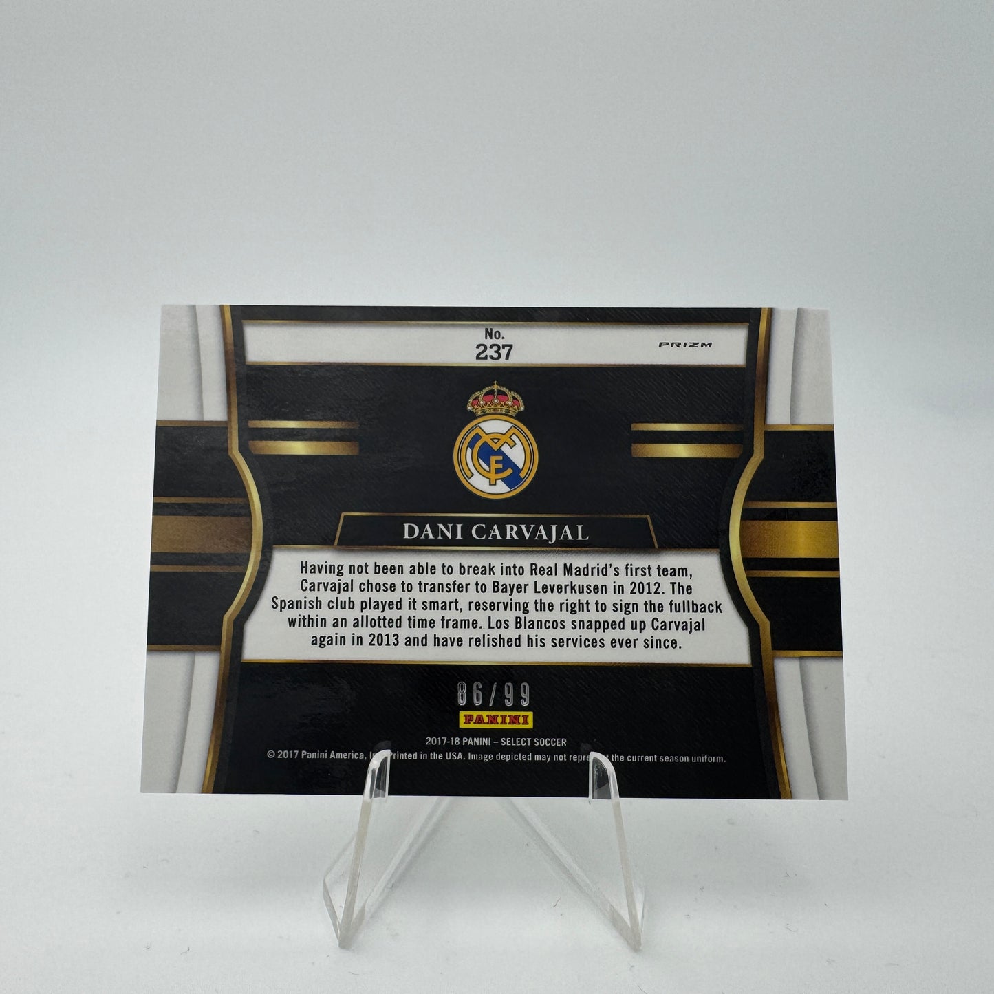Dani Carvajal - Real Madrid - Panini Select 2017/18 - 86/99