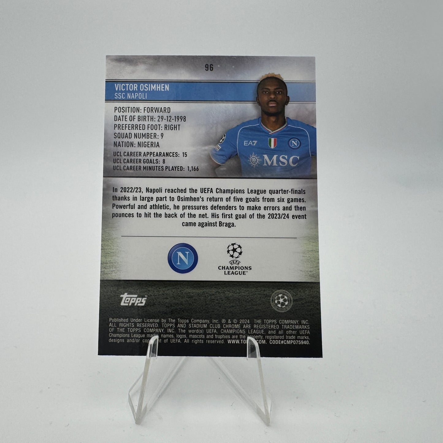 Victor Osimhen - SSC Napoli - Topps Stadium Chrome 2023/24 - 298/299