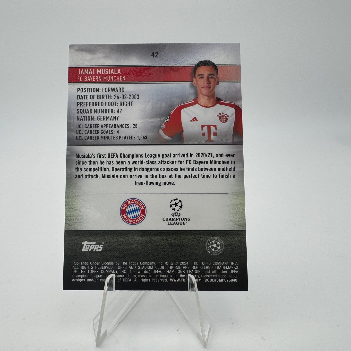 Jamal Musiala - Bayern Munchen - Topps Stadium Chrome 2023/24 - 173/299