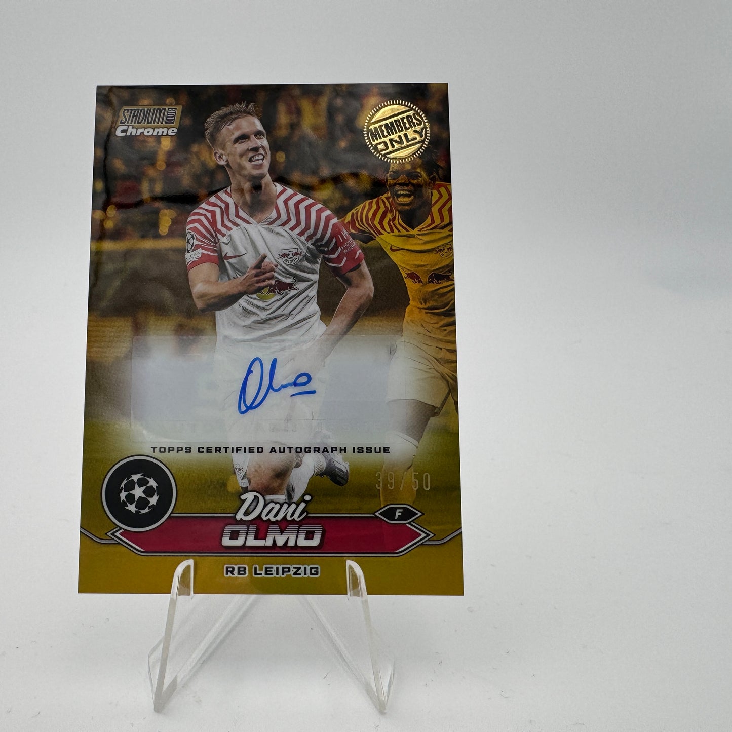 Dani Olmo - RB Leipzig - Topps Stadium Chrome 2023/24 - Autograph 39/50 STAMP Members Only