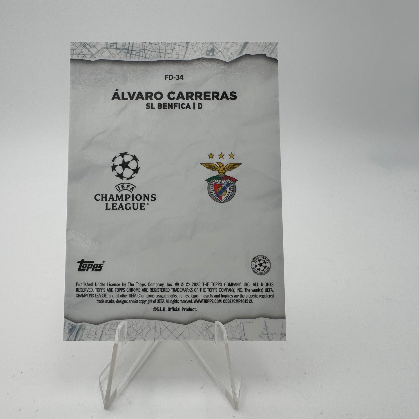 Alvaro Carreras RC - SL Benfica - Topps Chrome UCC 2024/25 - 10/99