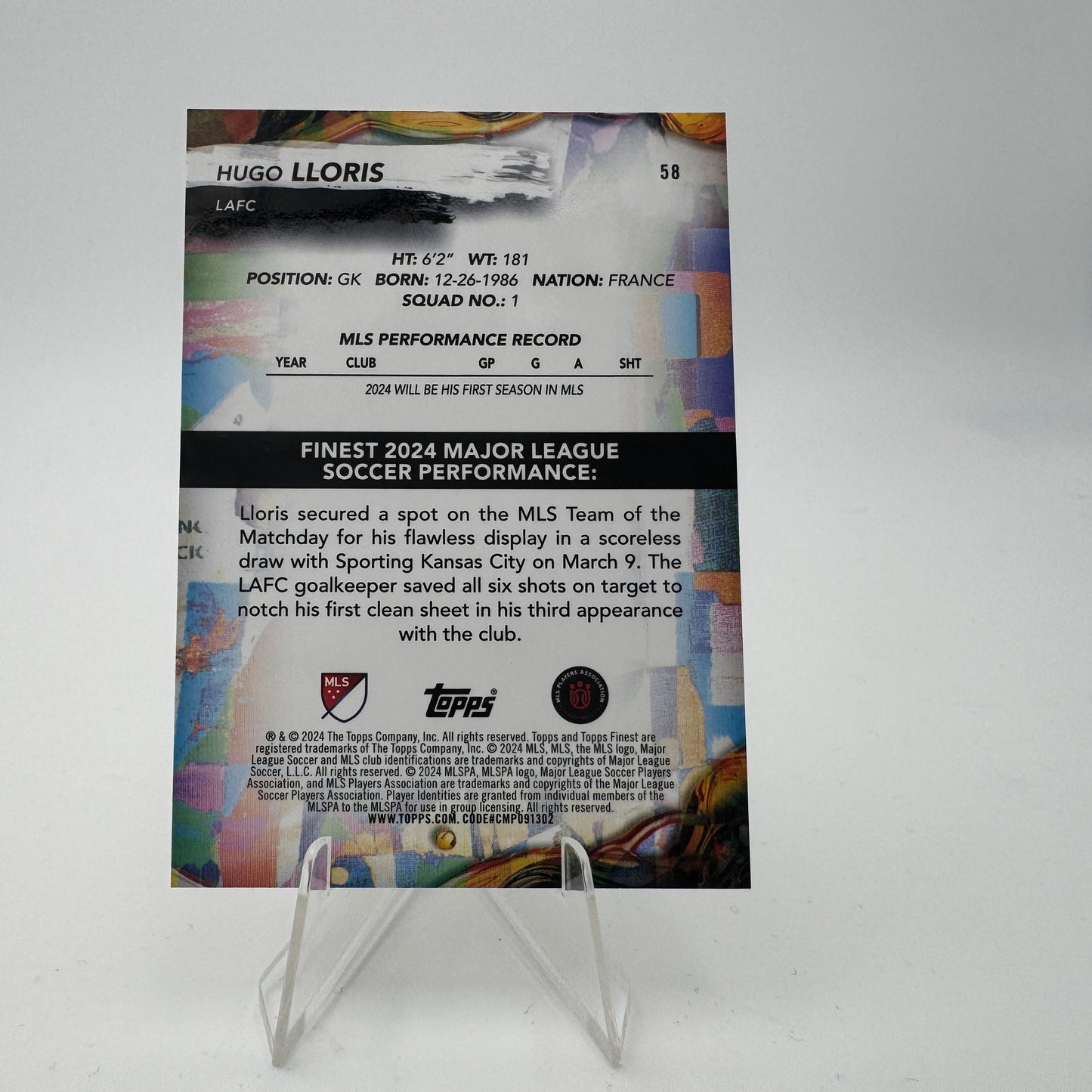 Hugo Lloris - LAFC - Topps Finest MLS 2024/25 - Case Hit