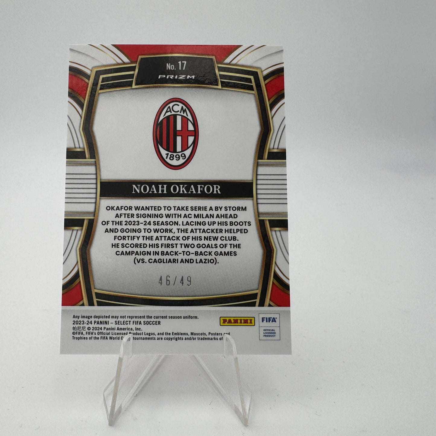 Noah Okafor - AC Milan - Panini Select 2023/24 - 46/49
