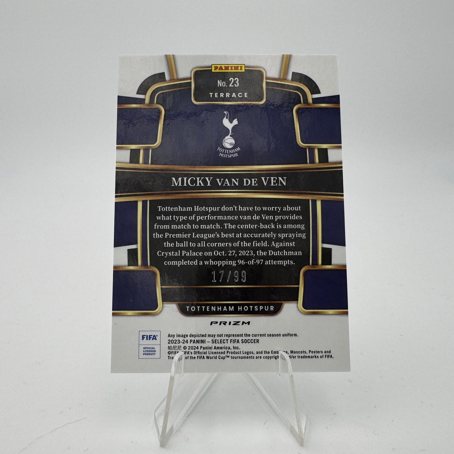 Micky Van De Ven RC - Tottenham Hotspur - Panini Select FIFA 2023/24 - 17/99