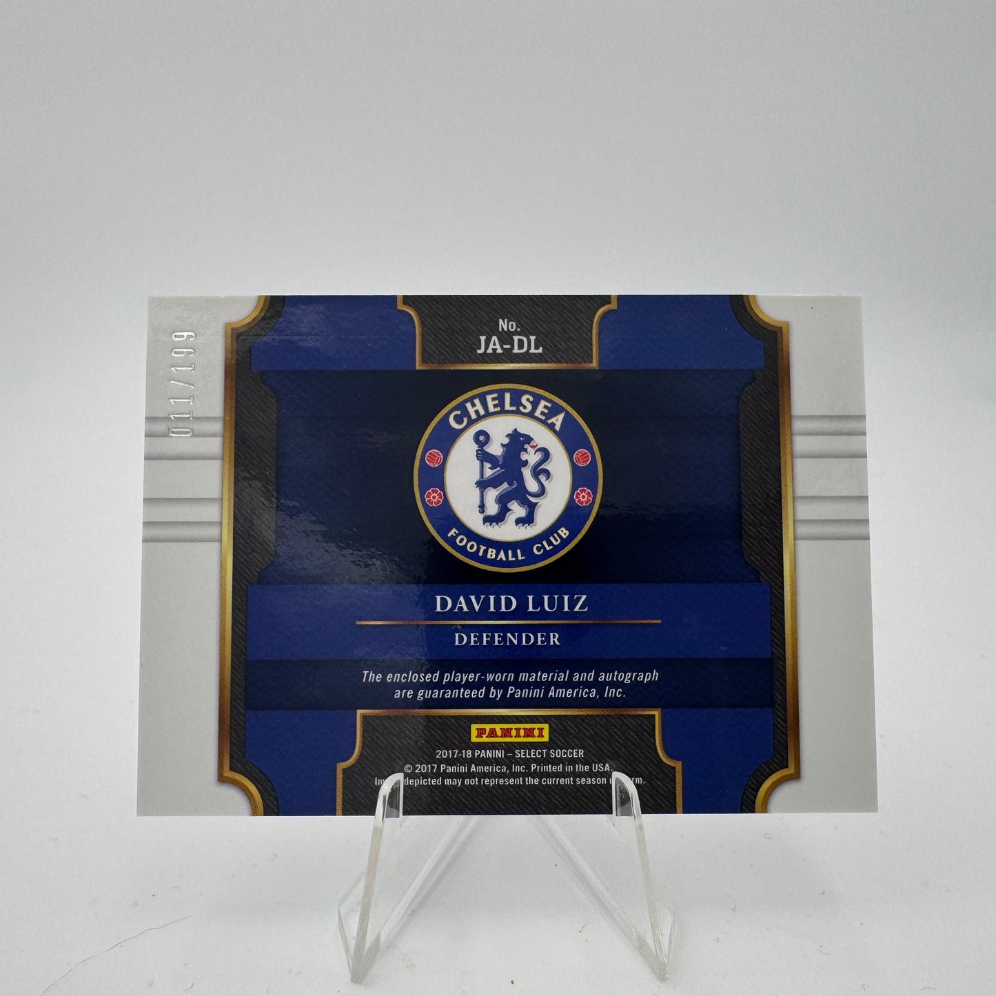 David Luiz - Chelsea FC - Panini Select 2017/18 - Autograph/Relic