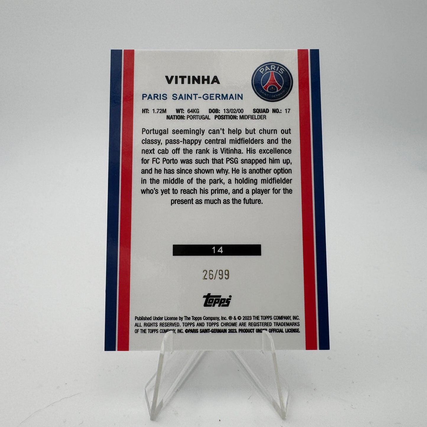 Vitinha - Paris Saint Germain - Topps Chrome Set PSG - 26/99
