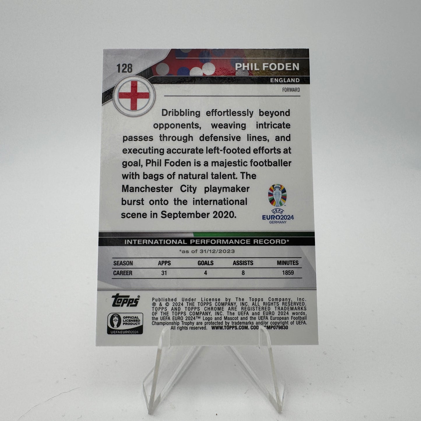 Phil Foden - England - Topps Chrome Sapphire EURO 2024 - 31/50