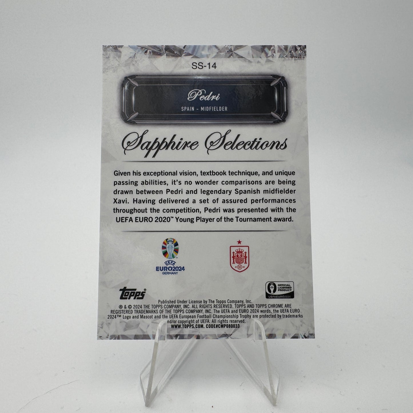 Pedri - Spain - Topps Chrome Sapphire EURO 2024 - Sapphire Selections