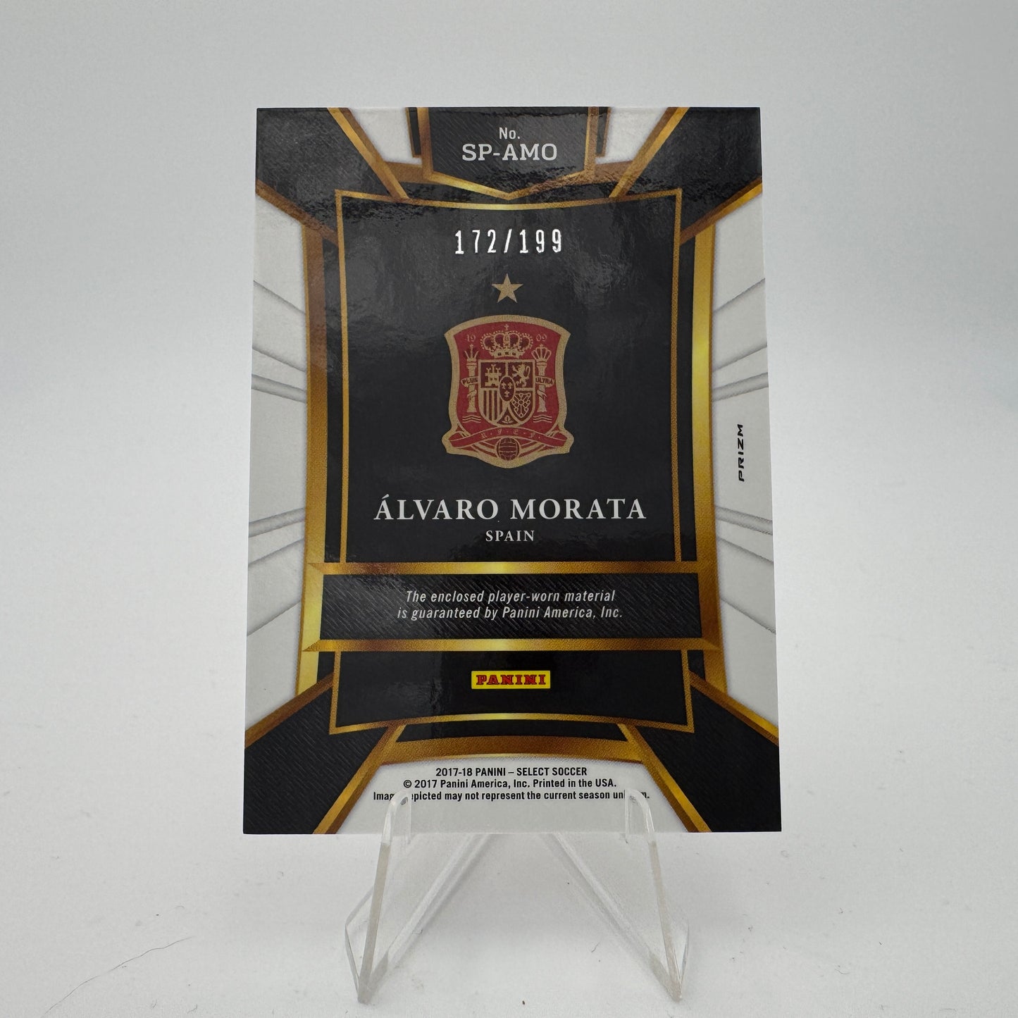 Alvaro Morata - Spain - Panini Select FIFA 2017/18 - Relic 172/199