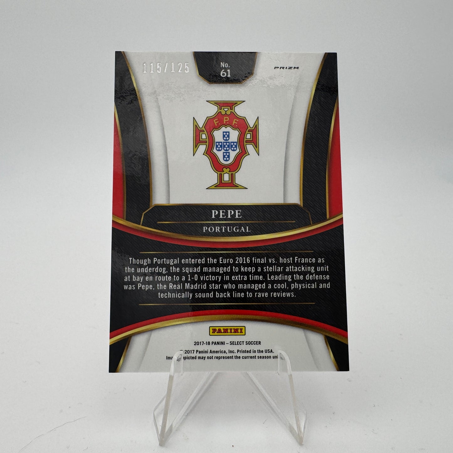 Pepe - Portugal - Panini Select 2017/18 -115/125