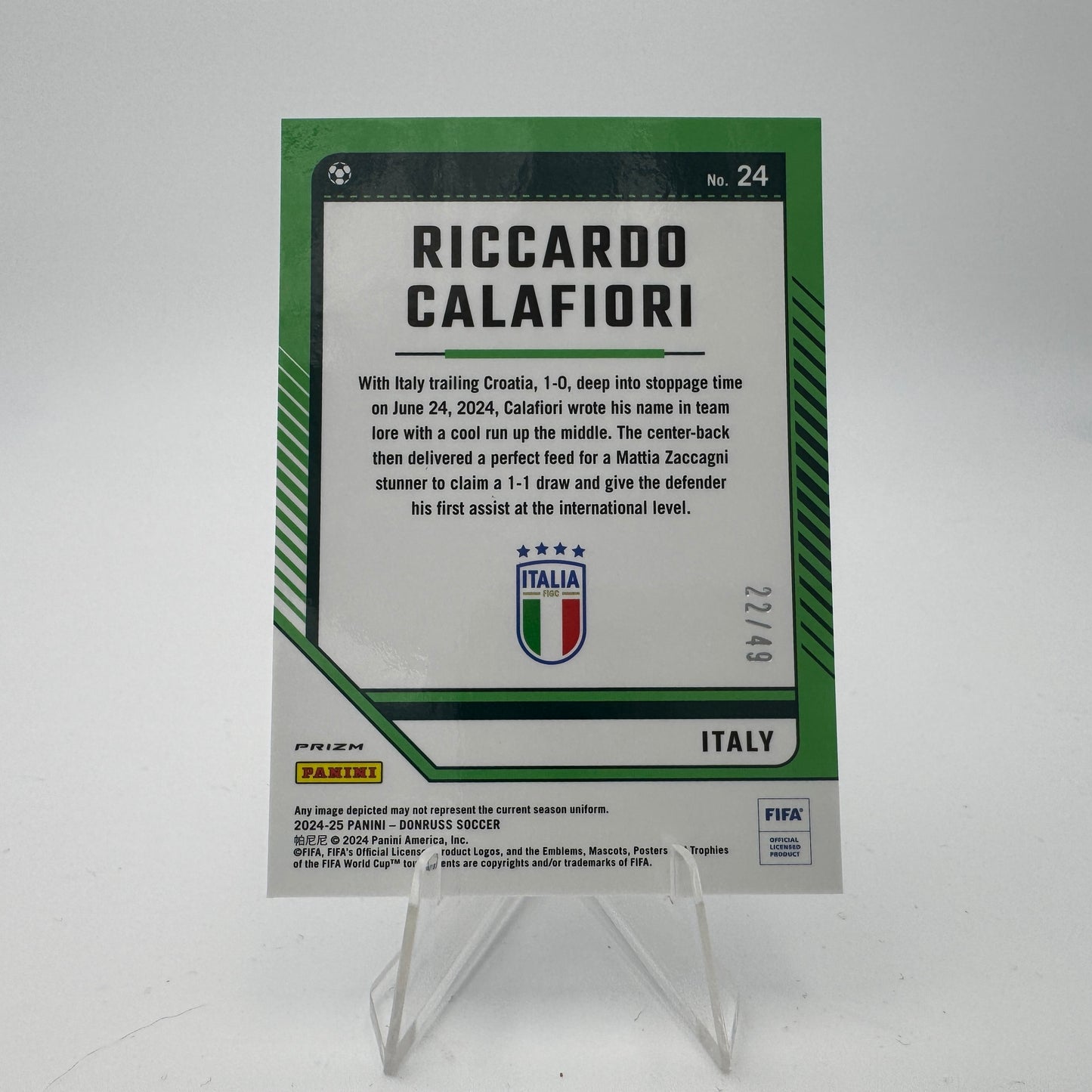 Riccardo Calafiori - Italy - Panini Donruss 2024/25 - 22/49