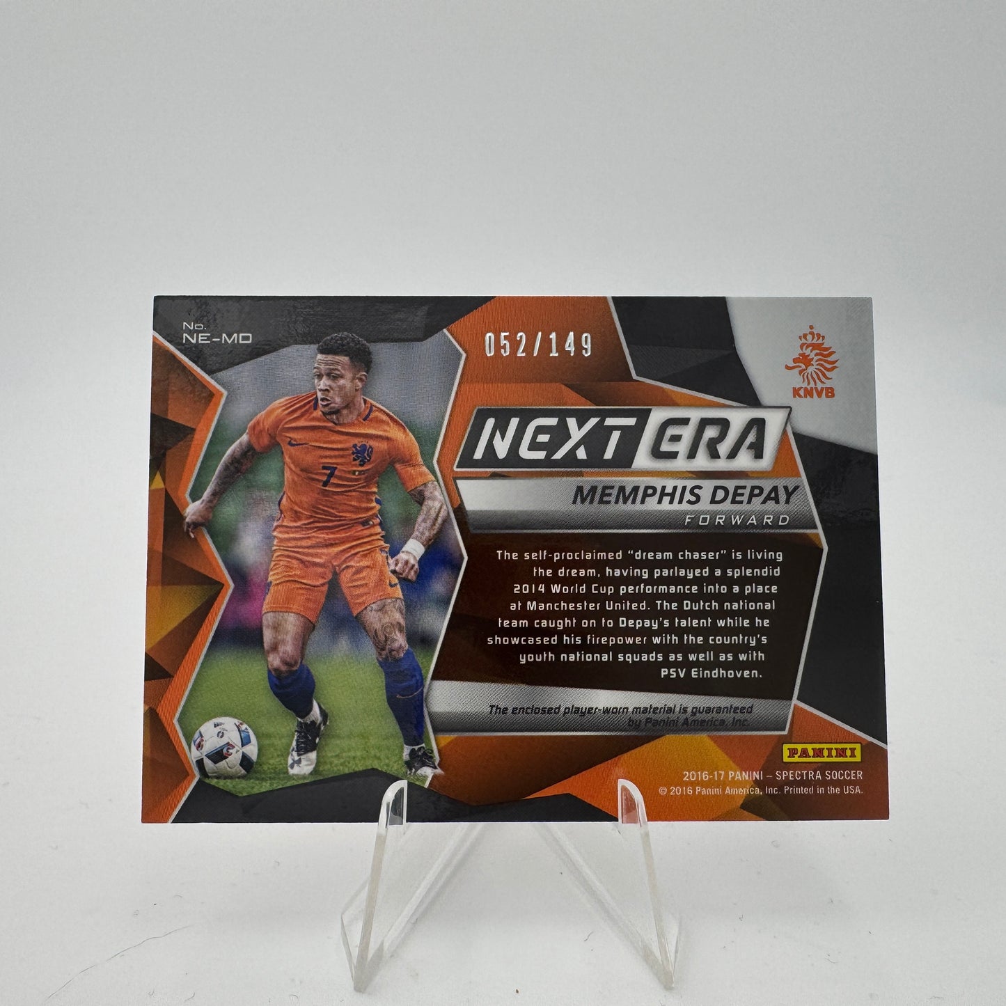Memphis Depay - Netherlands - Panini Spectra 2016/17 - Relic 052/149