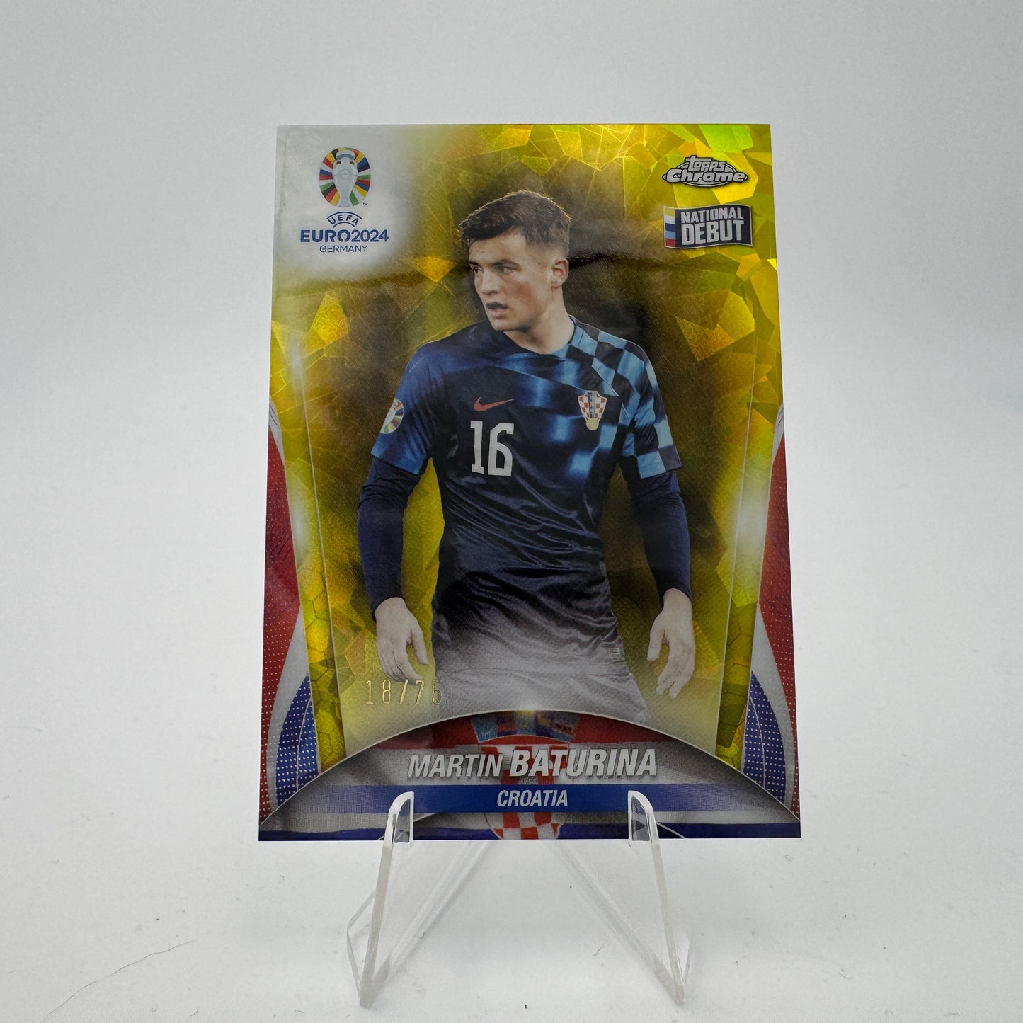 Martin Baturina National Debut - Croatia - Topps Chrome Sapphire EURO 2024 - 18/75
