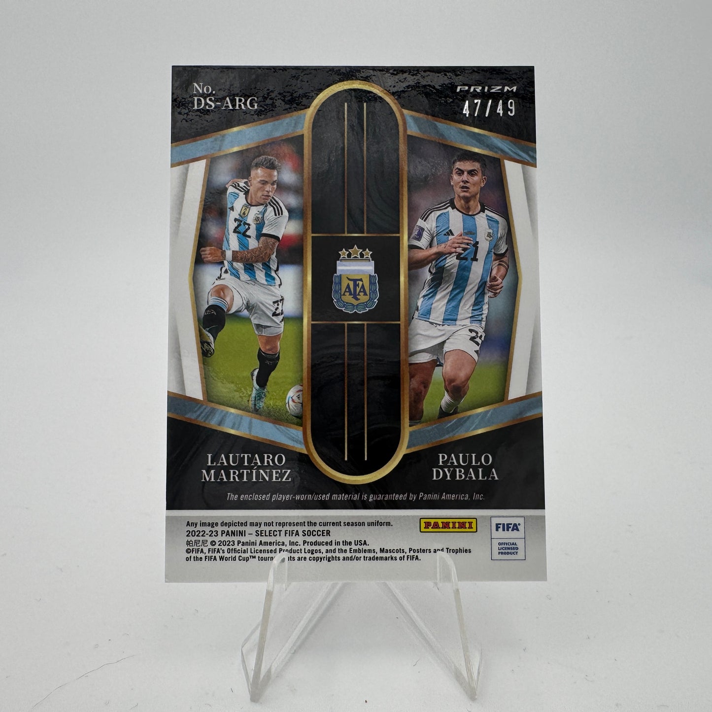 Paulo Dybala / Lautaro Martinez - Argentina - Panini Select 2022/23 - Dual Relic 47/49