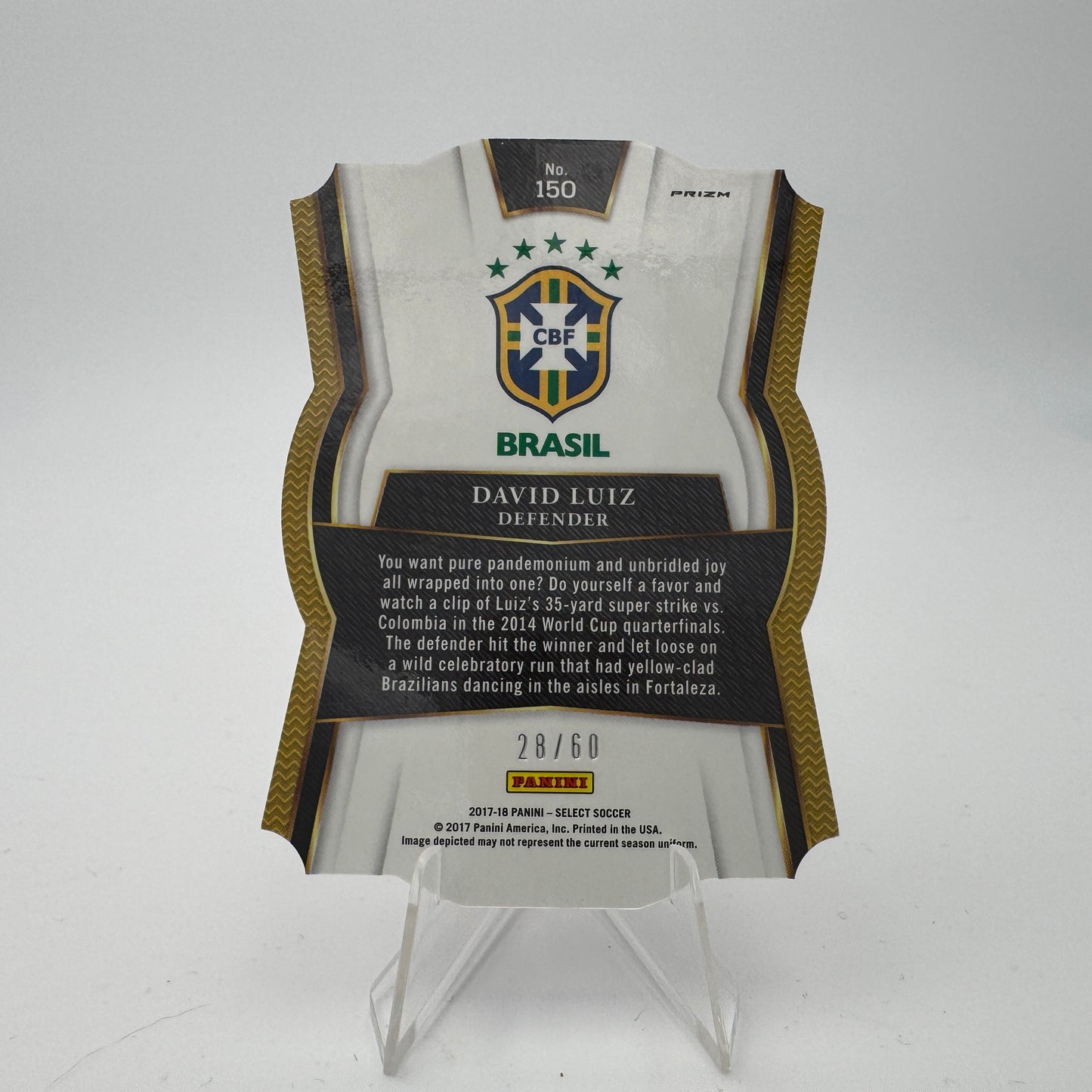 David Luiz - Brazil - Panini Select 2017/18 - Die Cut 28/60
