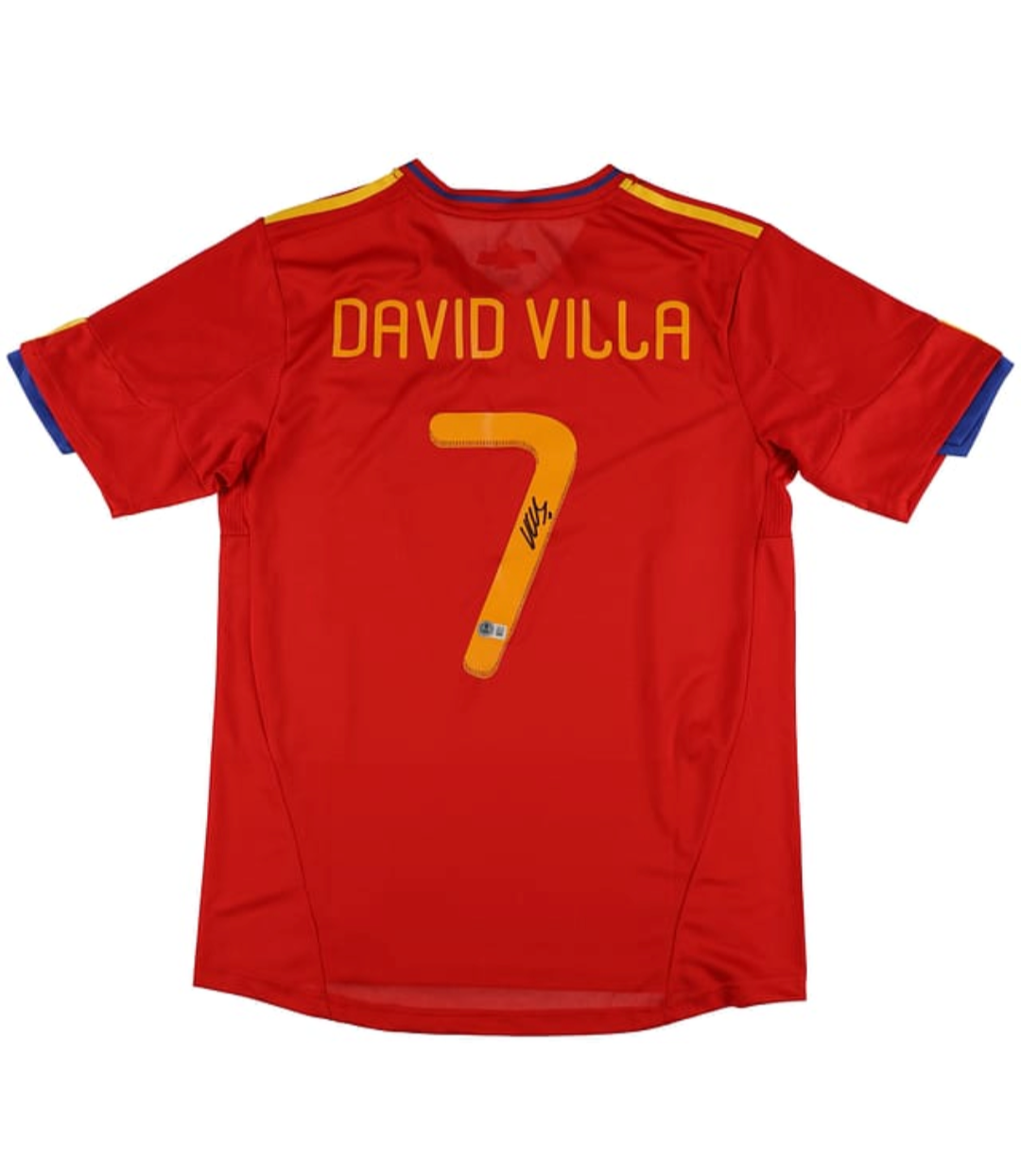 Maillot Signé par David Villa - Espagne - Certificat Beckett