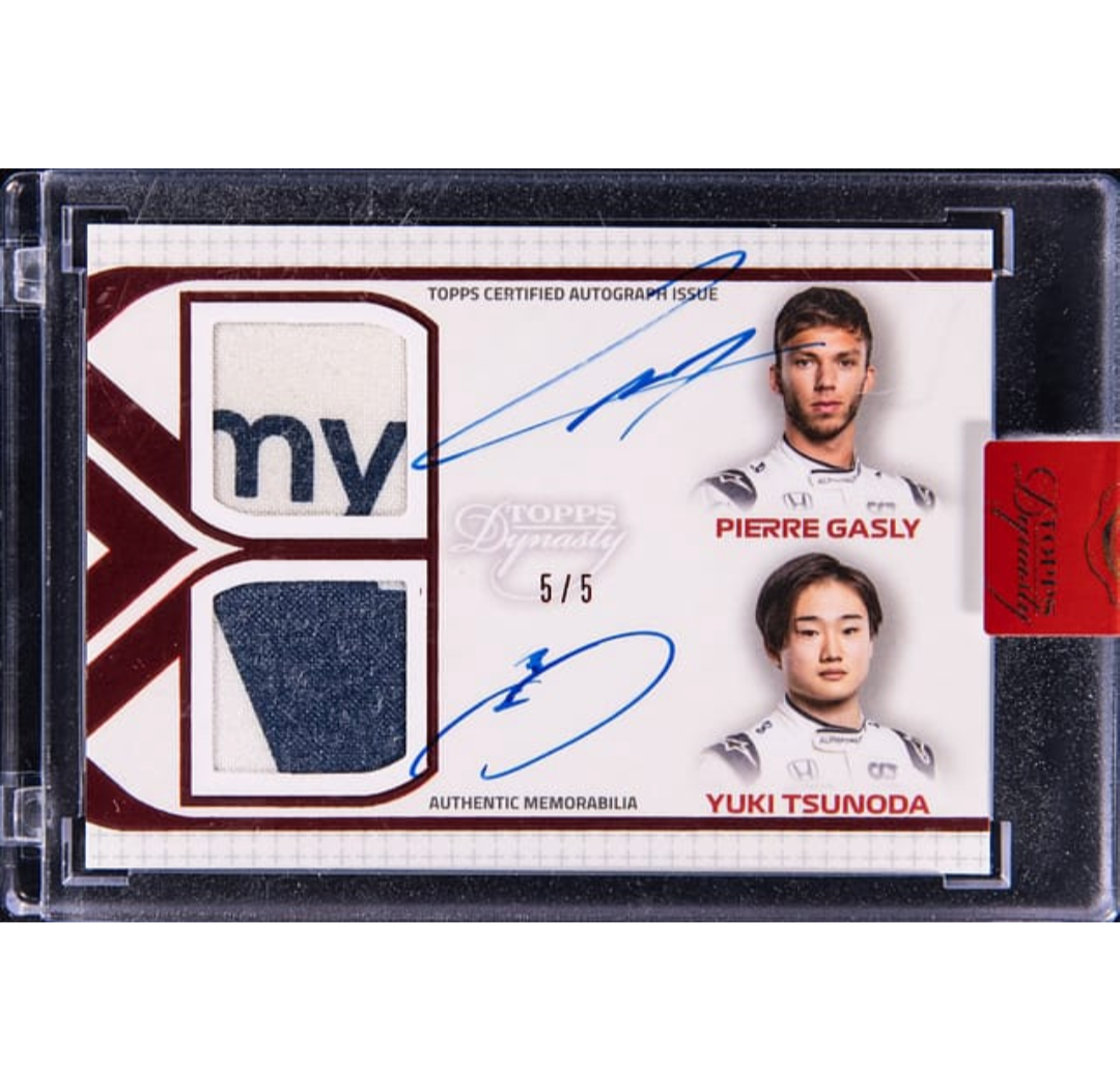 Yuki Tsunoda / Pierre Gasly - Alphatauri - Topps Dynasty F1 2021 - Dual auto relic 5/5