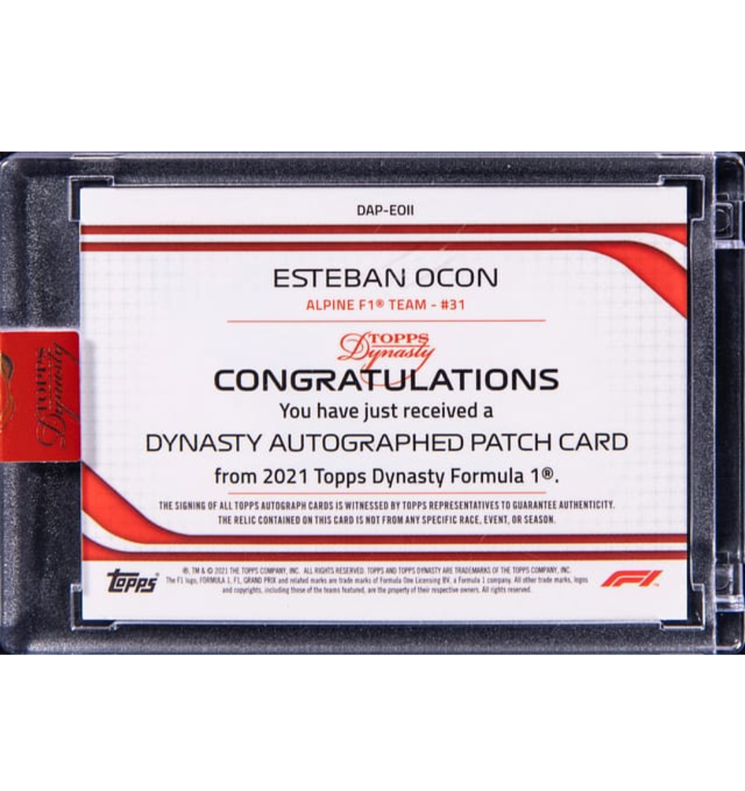 Esteban Ocon - Alpine - Topps Dynasty F1 2021 - Auto Relic 1/5