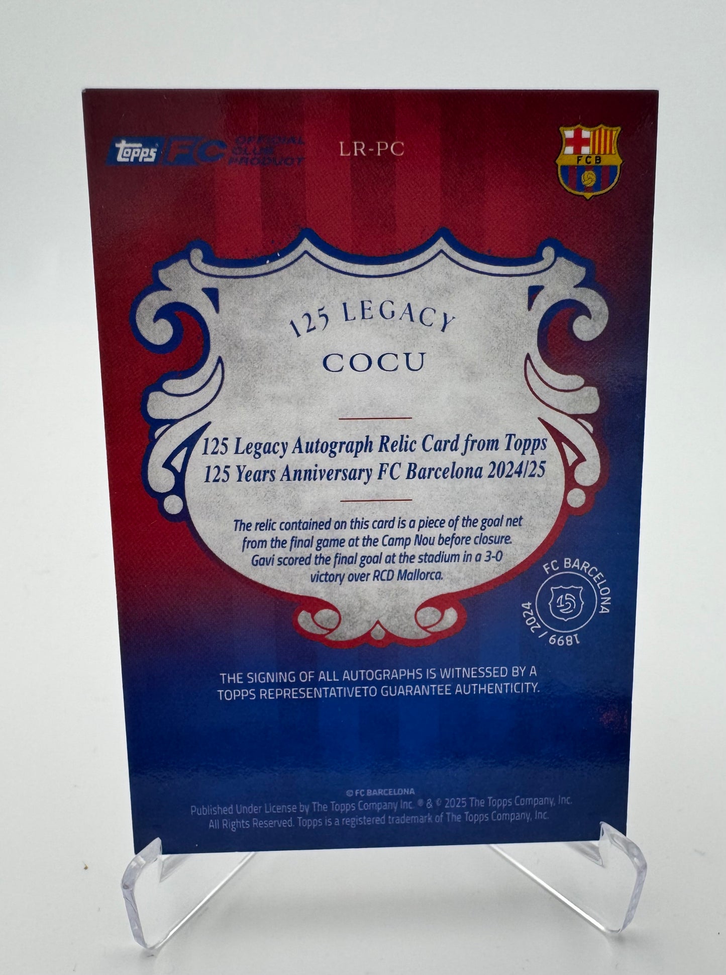 Phillip Cocu - FC Barcelona - Topps Barcelona 125 - Auto Relic - 06/25