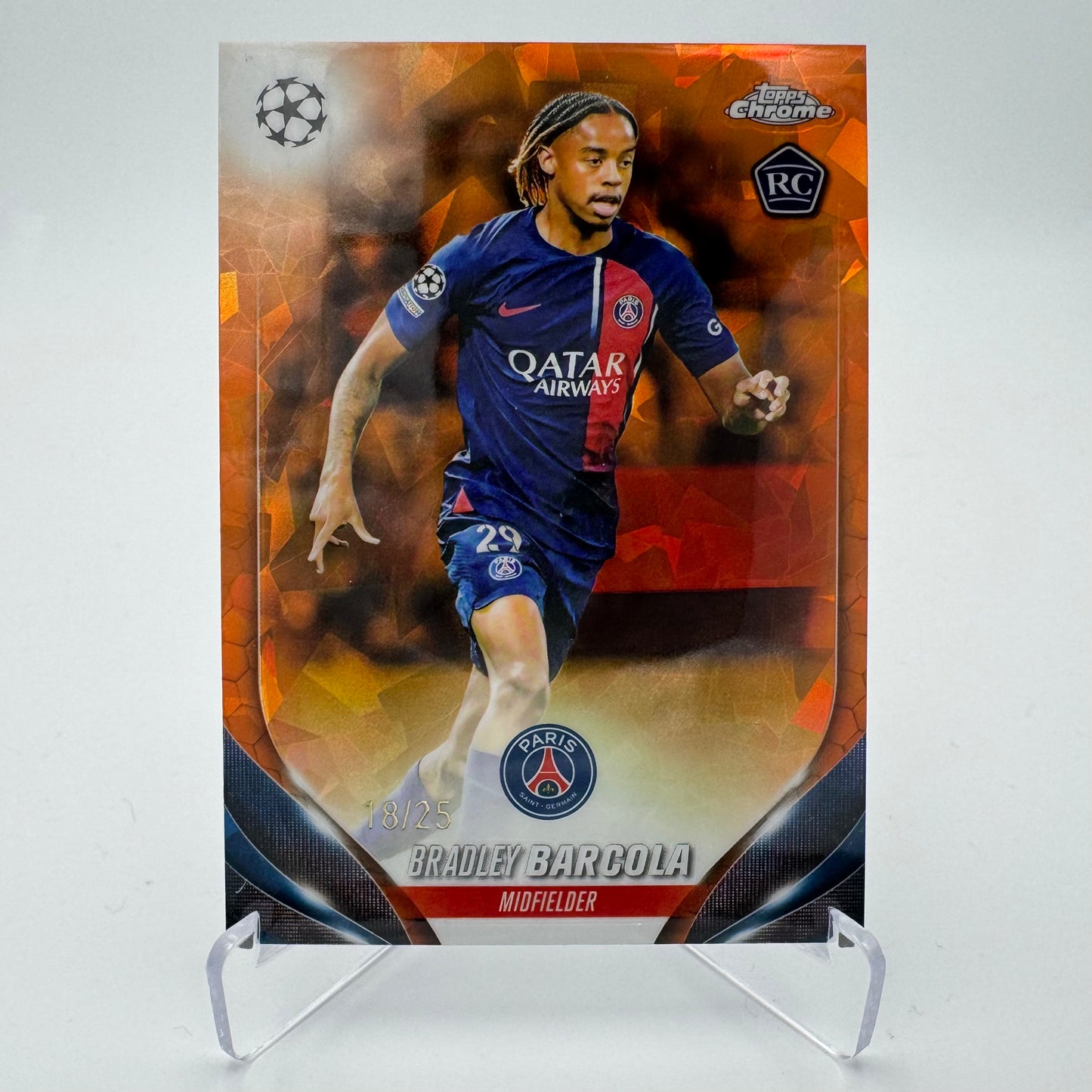 Bradley Barcola - Paris Saint Germain - Topps Chrome Sapphire UCC 2024 - 18/25