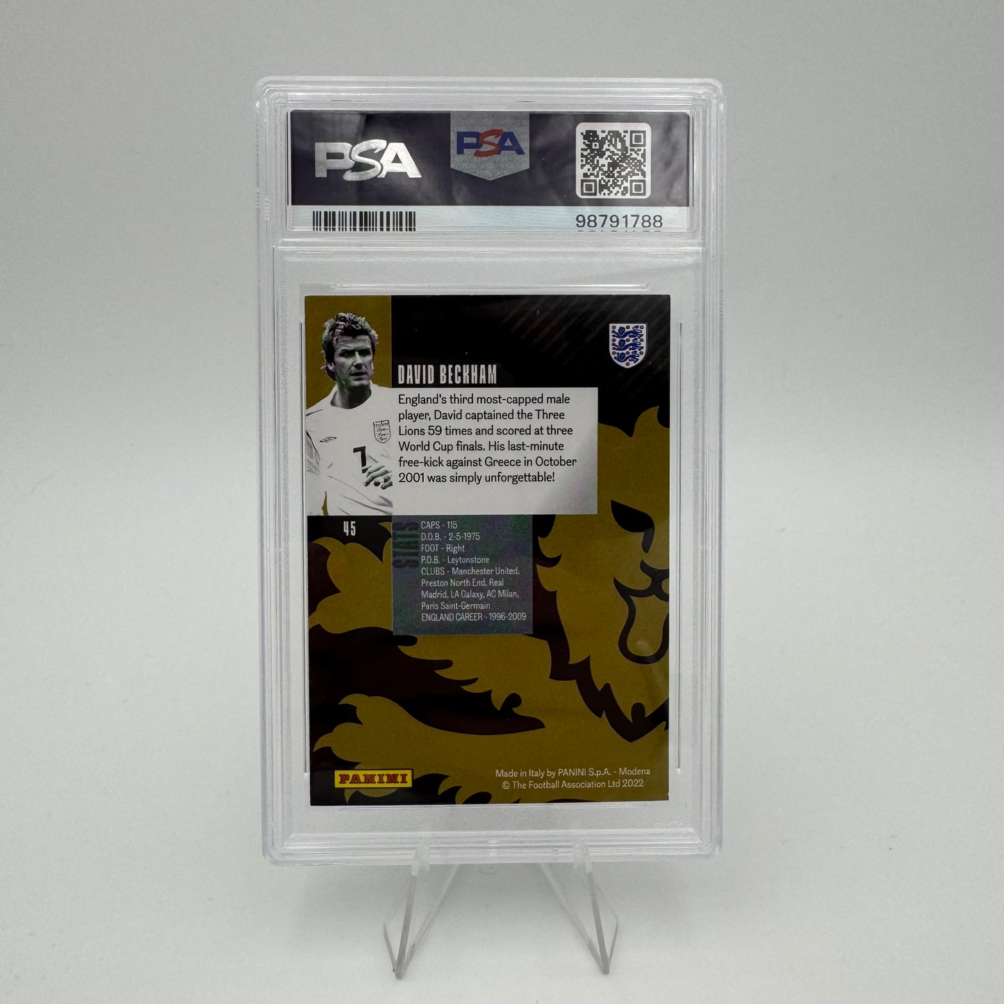 David Beckham - England - Panini 2022 THE BEST OF ENGLAND 1 of 1