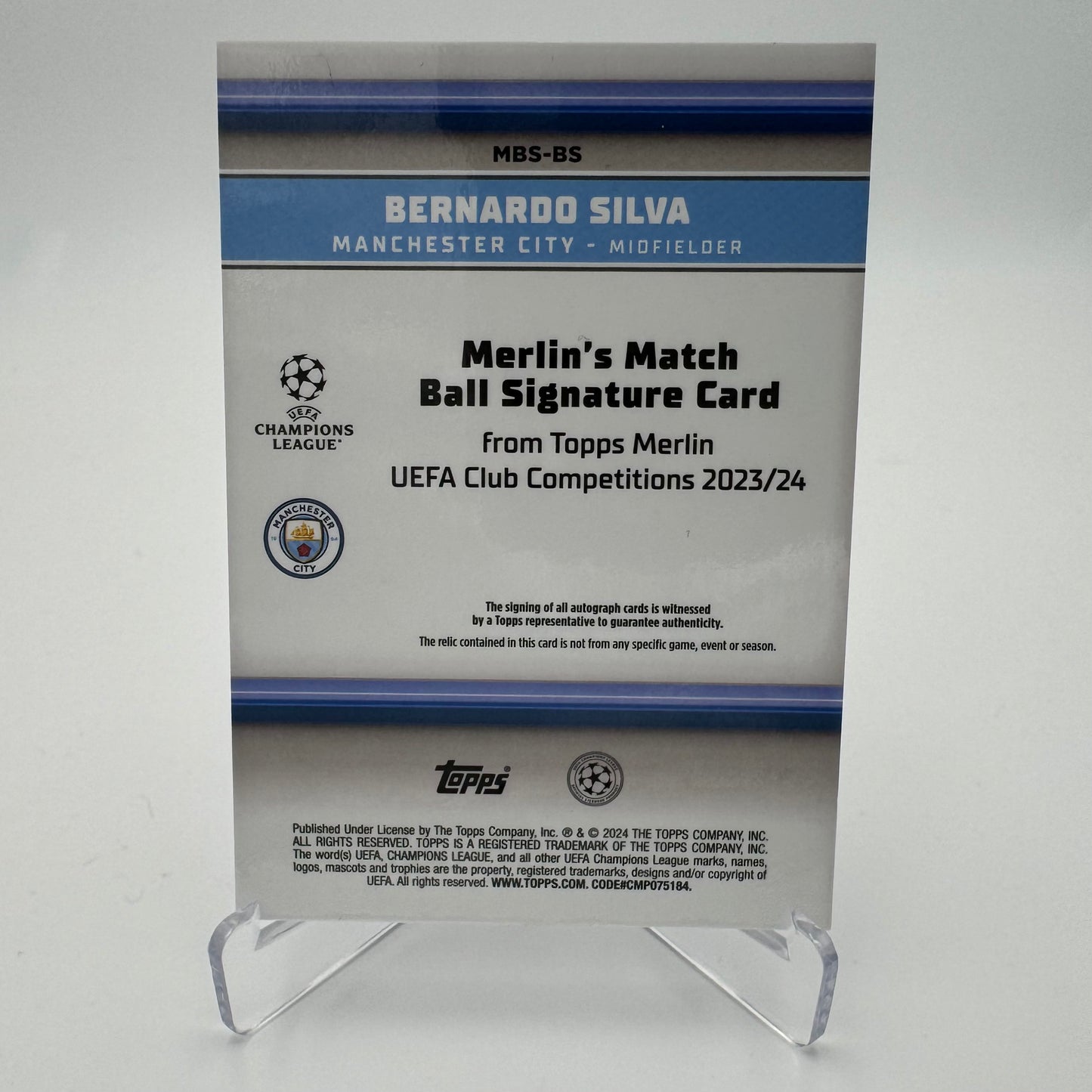 Bernardo Silva - Manchester City - Topps Merlin 2024 - Auto Relic 10/25