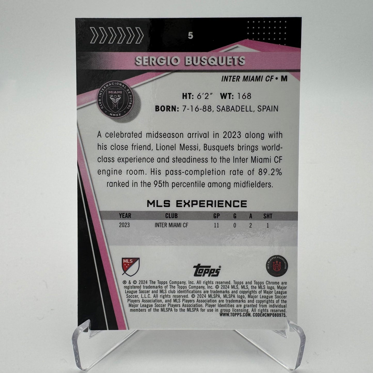 Sergio Busquets - Inter Miami - Topps Chrome MLS 2024 - 1/5 (SSP)