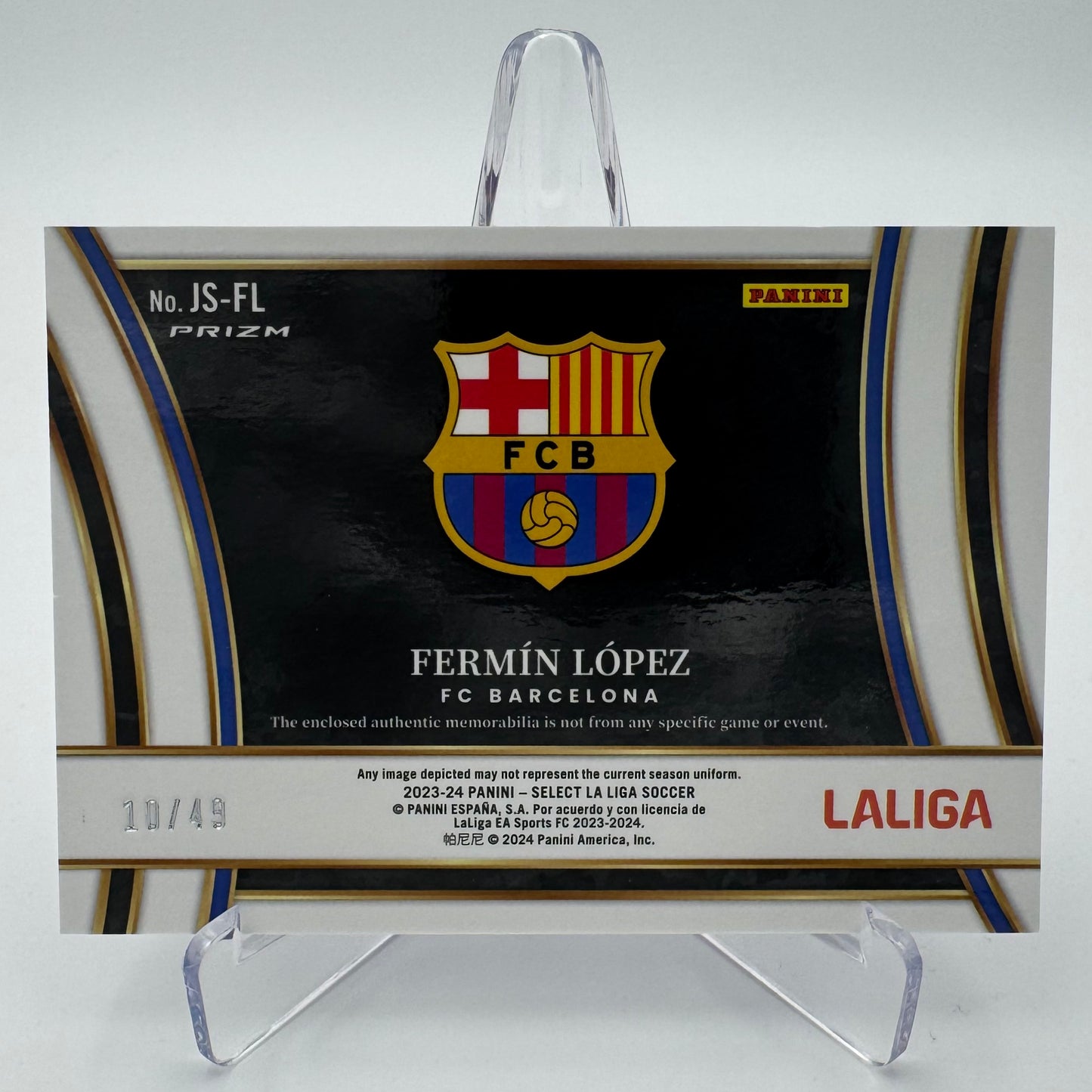 Fermin Lopez - FC Barcelona - Panini Select La Liga 23/24 - Relic 10/49