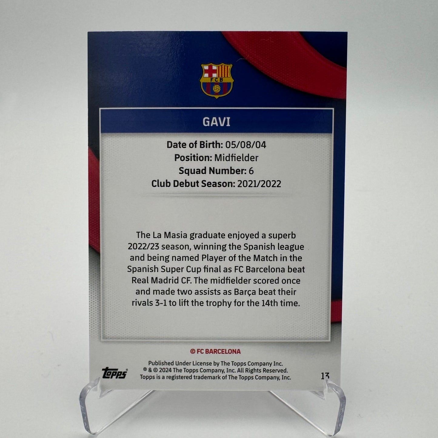 Gavi - FC Barcelona - Topps Team Set Barcelona 23/24 - 143/250