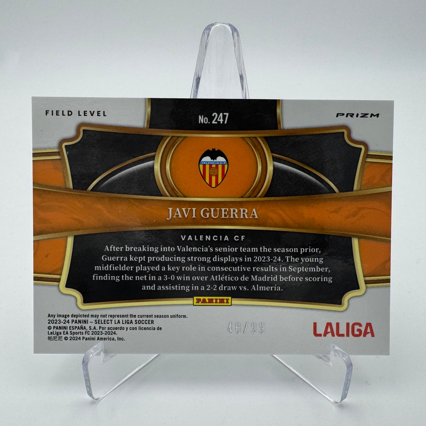 Javi Guerra RC - Valencia CF - Panini Select La Liga 23/24 - 48/99