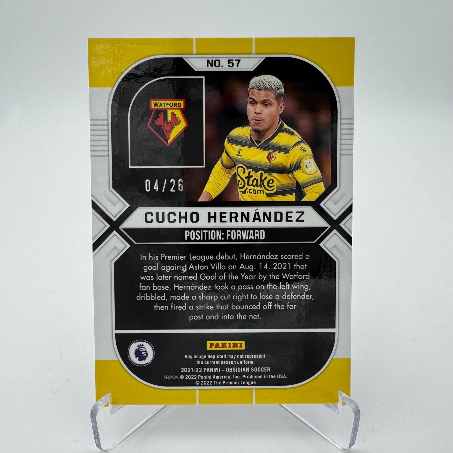 Cucho Hernandez - Watford - Panini Obsidian 21/22 - 04/26