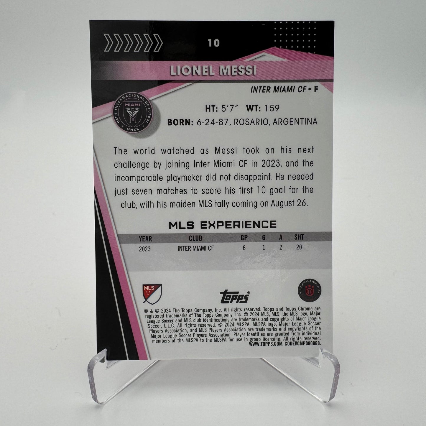 Lionel Messi - Inter Miami - Topps Chrome Sapphire MLS 2024/25 - SSP 01/25 = 1/1