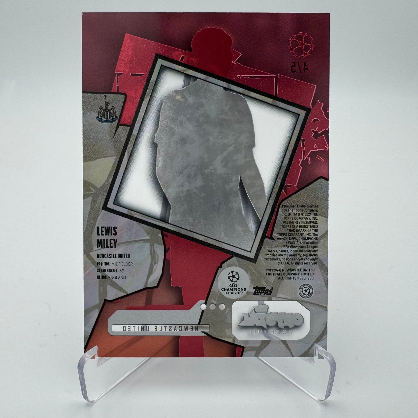 Lewis Miley RC - Newcastle United - Topps Crystal Premium UCC 23/24 - 4/5