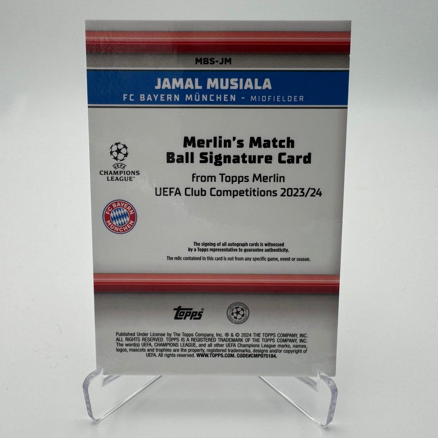 Jamal Musiala - FC Bayern Munchen - Topps Merlin 2024 - Auto Relic