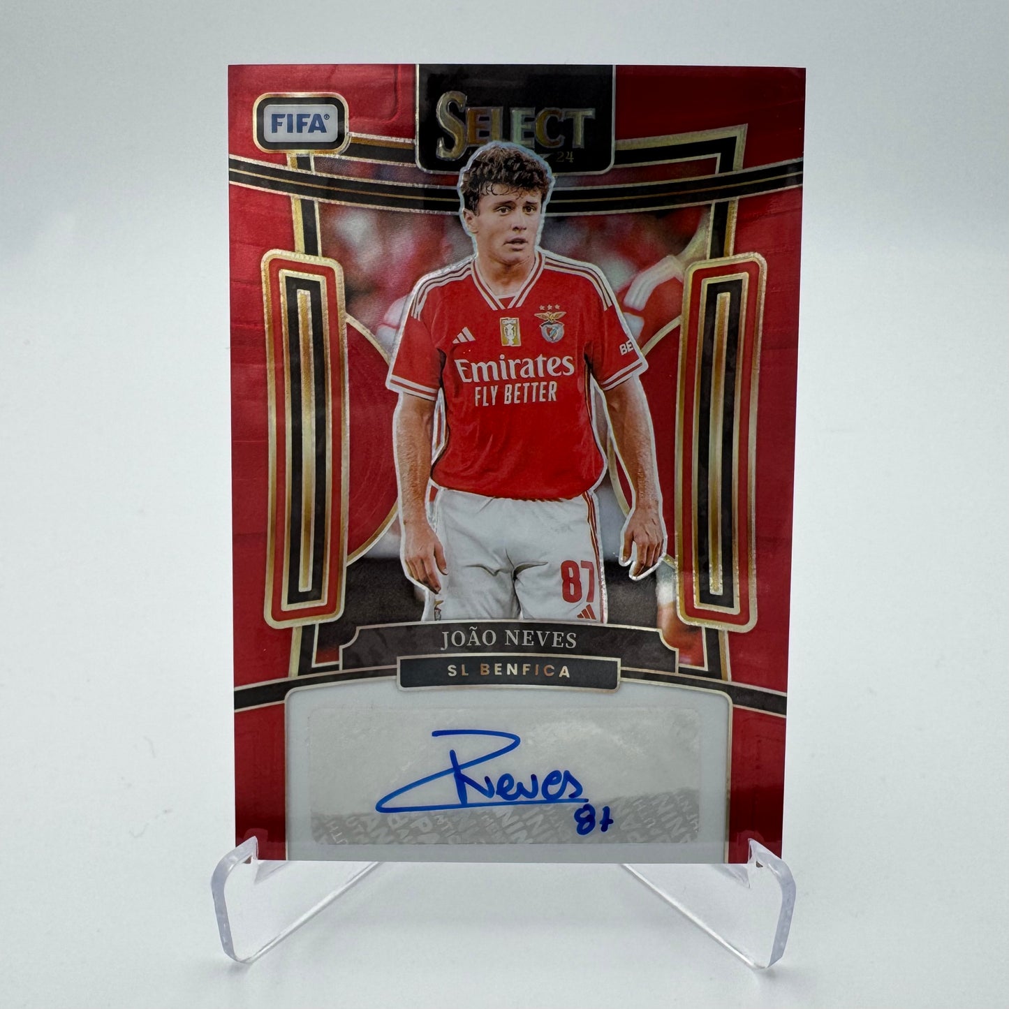 Joao Neves - SL Benfica - Panini Select FIFA 23/24 - Auto Red Variation