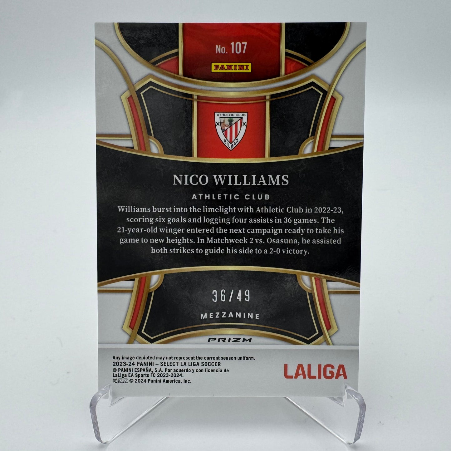 Nico Williams - Athletic Club - Panini Select La Liga 23/24 - 36/49