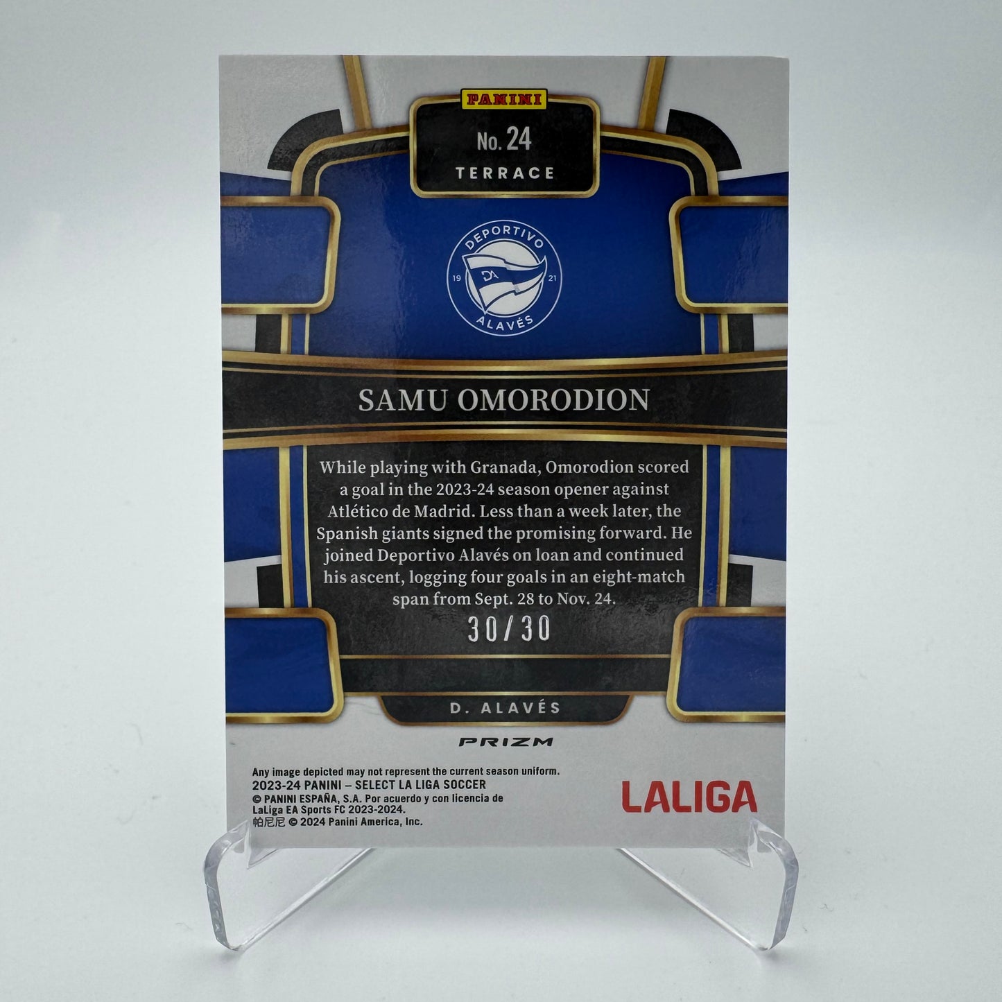 Samu Omorodion RC - Alaves - Panini Select La Liga 23/24 - 30/30