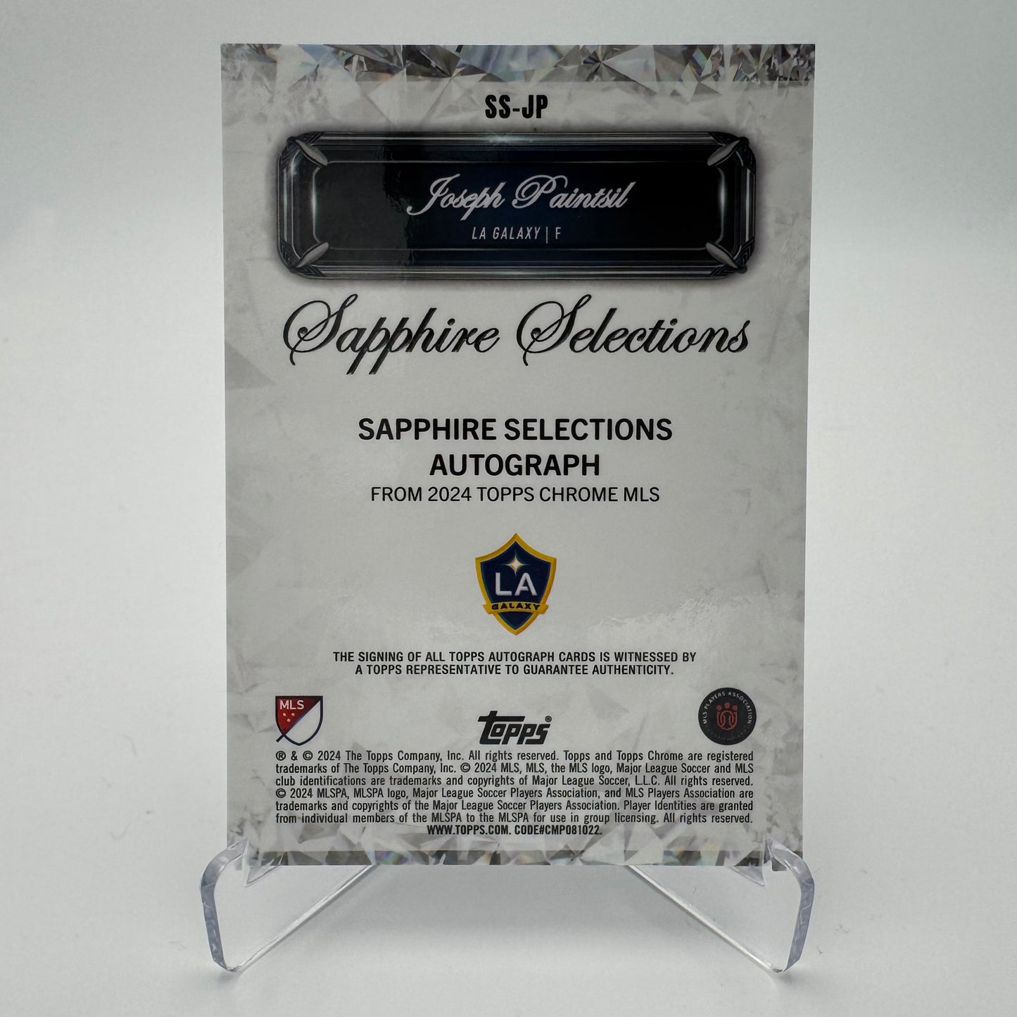 Joseph Paintsil RC - LA Galaxy - Topps Chrome MLS 2024 - Auto Sapphire Selections 03/10 (CASE HIT SSP)