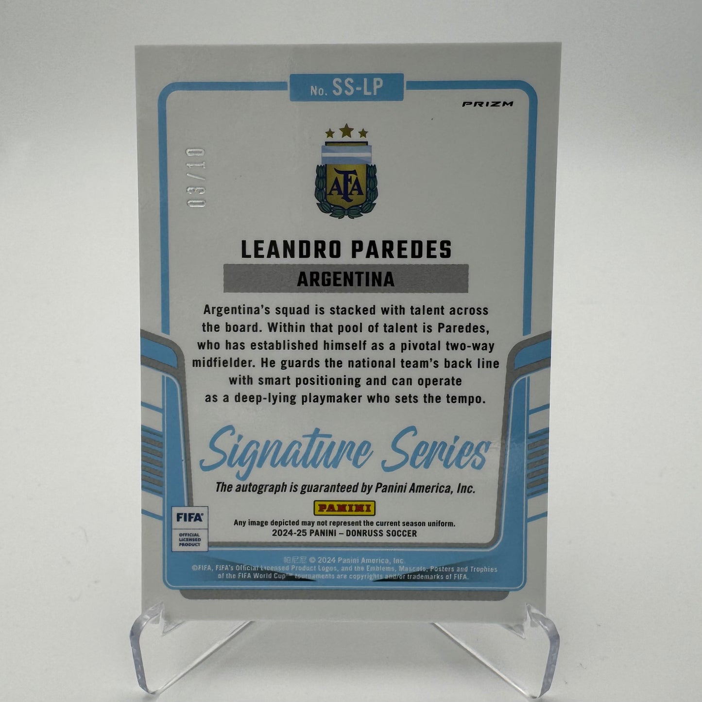 Leandro Paredes - Argentina - Panini Donruss 24/25 - Auto 03/10