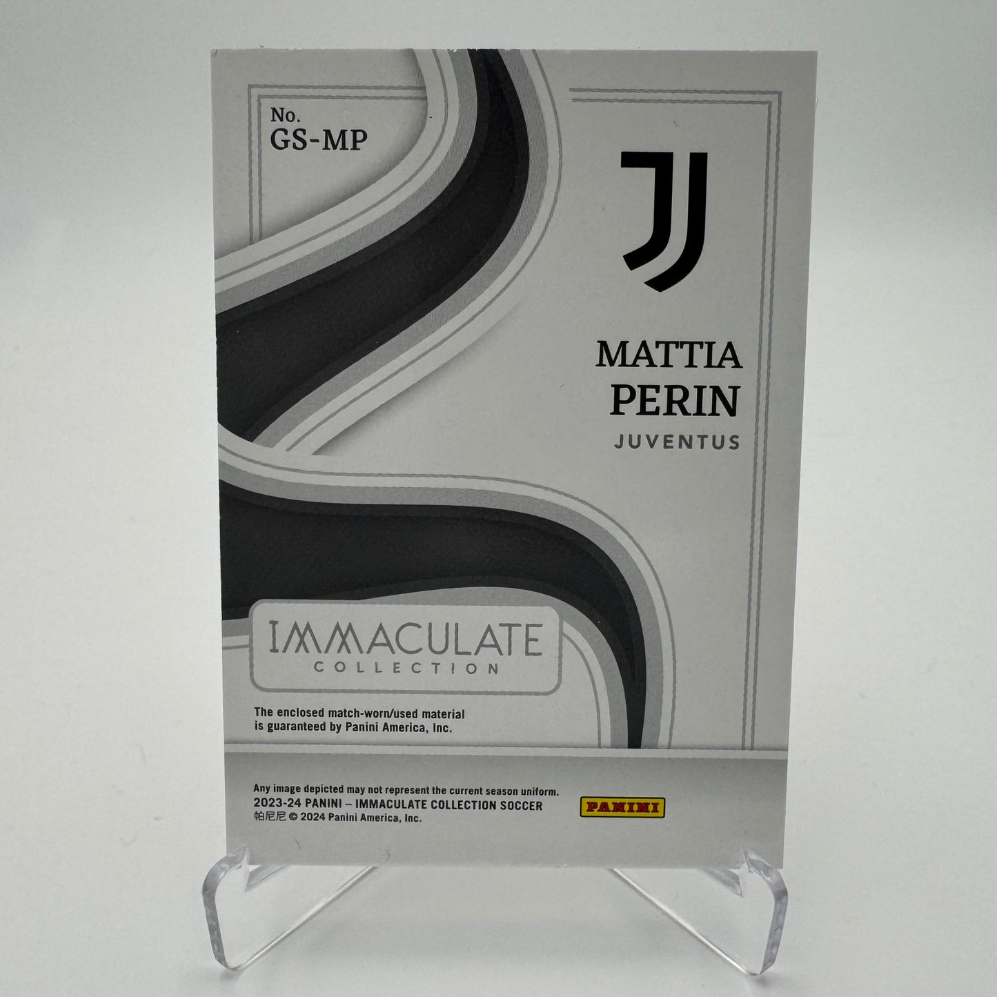 Mattia Perin - Juventus - Panini Immaculate 23/24 - Relic 08/10