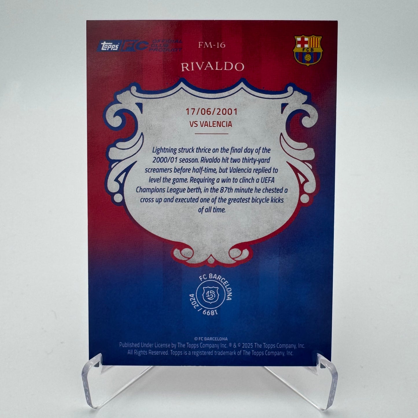 Rivaldo - FC Barcelona - Topps Barcelona 125 - SP 08/25